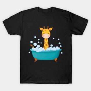 Cute Baby Giraffe Bathtub T-Shirt